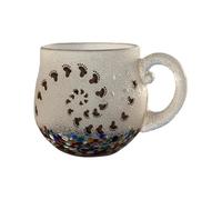 Beiykhera Glass Wave Mug | Hand-Blown Tea Cups - Coastal Breakfast Cup - for Hot Coffee Juice Milk Study Living Room Office Kitchen Hotel Birthday Artists Beach House Students