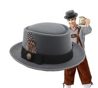 Beiykhera Oktoberfest Hat Costume | German Hat | Oktoberfest Outfits Women, Costume Accessories With Feathers, Emblems, For, Folk Festivals For Adults