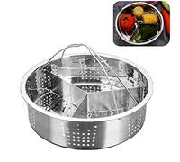 beiyoule Stainless Steel Steamer Basket Rack, Steamer Holder Trio Separator Set, Vegetables Steaming Stand for Pressure Cooking(Size:8.272.36inch)