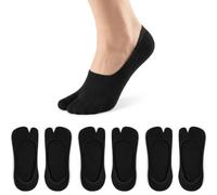 BeiZha 3 Pairs Tabi Socks Low Cut Split Toe Cotton Blend Elastic No Show Socks for Flip Flops