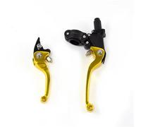 BeiZhengbhD Clutch Lever Handlebar 1 Pair Universal Motorcycle Clutch Brake Handle Drum Lever Off-Road Vehicle Handlebar Bull Horn for ASV for CRF for YZF for XR for CQR(Gold)