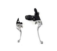 BeiZhengbhD Clutch Lever Handlebar 1 Pair Universal Motorcycle Clutch Brake Handle Drum Lever Off-Road Vehicle Handlebar Bull Horn for ASV for CRF for YZF for XR for CQR(Silver)