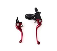 BeiZhengbhD Clutch Lever Handlebar 1 Pair Universal Motorcycle Clutch Brake Handle Drum Lever Off-Road Vehicle Handlebar Bull Horn for ASV for CRF for YZF for XR for CQR(Red)