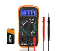 Beizkna Digital Multimeter Voltmeter Battery Voltage Multi Tester AC DC Volt OHM Amp Current Meter Continuity Circuit Resistance Diode Ammeter Electrical Tester with Test Leads Backlight LCD Display