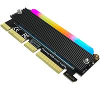 Bejavr M.2 PCIe NVMe Adapter SSD Expansion Card with RGB Light Bar and Aluminum Heatsink Solution, Supports PCI-Express 3.0/4.0/5.0/X4/X8/X16 Slots.