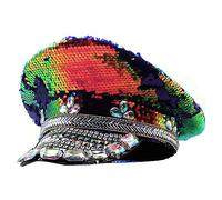 Bejeweled Captain Hat Sequins Crystals Sailor Hat For Disco House Cocktail Parties Vacation Sparkly Crystals For Bride Captain Bride