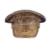 Bejeweled Crystals Disco Hat With Heavy Sequins And Crystal For Party Male Female Dancing Comedian Actor Captain Hat Kids