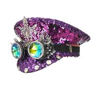 Bejeweled Crystals Disco Hat With Heavy Sequins And Goggles For Party Male Female Dancing Comedian Actor Captain Hats For Party