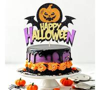 Bejotaa Happy Halloween Cake Topper Black Spider Web Bat Party Decorations