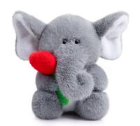 BEJOY Plush Elephant Teddy, Plushie Toy Stuffed Animal I Love You Elephant with Rose, Cuddly Toys Gifts for Girlfriend Mama Children