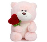 BEJOY Teddy Bear Plush Bear, Teddy with Rose Plush Toys, Love Valentine's Day Bear, Stuffed Animal Cuddly Toy Gifts for Girlfriend Mama Children (Pink,40cm)
