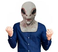 BEJOYFMY Alien Mask, Scary Latex UFO ET Dress Up Head Masks Headdress Costume for Halloween Cosplay Party Props - Grey