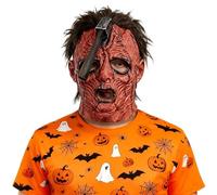 BEJOYFMY Scary Mask with Scared Face and Axe on Head, Horror Latex Monster Head Masks for Halloween Cosplay Party Props