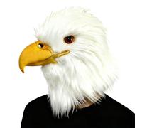 BEJOYFMY White Eagle Mask, Novelty Latex Closed Mouth Hawk Head Masks for Adults Cosplay Party Props