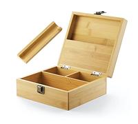 beka. Bamboo Storage Box with Multi-Purpose Tray - Large Premium Handmade Wooden Box with Hinged Lid - Organize All Your Essentials - 7.5 x 7 x 3 Inches