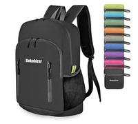 Bekahizar 20L Backpack Ultra Lightweight Foldable Hiking Daypack Waterproof Small Travel Backpack Bag for Men Women Children Outdoor Sports Travel Climbing, black, 42*32*17.5cm