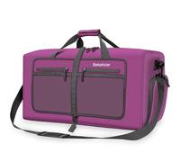Bekahizar Duffel Bag, 60L Lightweight Foldable Travel Bag, Large Weekender Overnight Bags, Waterproof, Purple, 64 x 29 x 34 cm