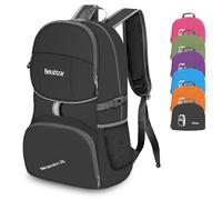Bekahizar Lightweight Foldable Backpack 35L Hiking Rucksack Daypack Packable Travel Day Bag for Men Women Teens Outdoor Sports Walking Camping Travelling Cycling (Black)