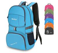 Bekahizar Lightweight Foldable Backpack 35L Hiking Rucksack Daypack Packable Travel Day Bag for Men Women Teens Outdoor Sports Walking Camping Travelling Cycling (Blue)