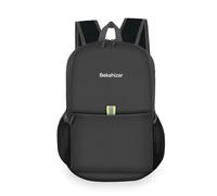 Bekahizar Small Rucksack 15L Packable Backpack Hiking Daypack Foldable Day Bag For Men Women Teens Travel Camping City Walking Mountaineering Climbing (Black)