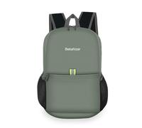 Bekahizar Small Rucksack 15L Packable Backpack Hiking Daypack Foldable Day Bag For Men Women Teens Travel Camping City Walking Mountaineering Climbing (Grey Green)