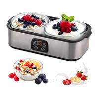 Bekasa 2L Yogurt Maker Machine with 2pcs Large Glass Jars, Adjustable Time & Temp Control Automatic Yogurt Makers 48H Timer Probiotic Yogurt Maker for Organic Yoghurt, Homemade Dessert