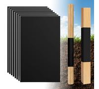 Bekasa 8Pcs Fence Post Protection, 16.7"x 10.4" Waterproof Fence Rot Protection Wood Post Sleeves Self-adhesive Fence Protector Wrap Fits 3" x 3" to 4" x 4" Square and 3" to 5" Round Posts