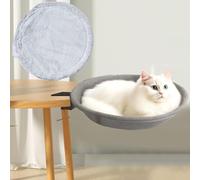 Bekasa Cat Desk Bed,Desk Cat Hammock, Desk Clamp kitty Beds Up To 50 lb,Office Work Deskcat Bed,Island Table with Clamp & Steel Frame,2 Washable Fabrics Cover