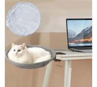 Bekasa Cat Desk Bed Hammock, Cat Hammock with 2 Washable Fabrics Rotable Kitten Bed with Clamp & Steel Frame Cats Beds for Office Work Desks, Island Table, Computer Desks