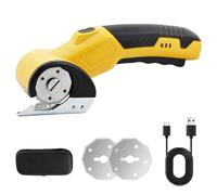 Bekasa Cordless Cardboard Cutter, Rechargeable Electric Scissors 280RPM Rotary Fabric Cutter with LED Light, Safety Lock Handheld Electric Fabric Box Cutter for Cardboard, Leather with 2 Blades
