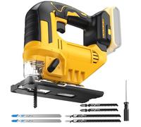 Bekasa Cordless Jig Saw for Dewalt Battery, Electric Jigsaw Tool with 3 Orbital 45° Beveled Cuts LED Light Jigsaw Cut Off Tool with 6 Blade for Wood Metal PVC Straight Curve Circle Cutting