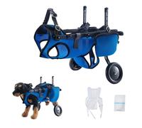 Bekasa Dog Wheelchair for Back Legs, Adjustable Dog Wheelchairs for Small Dogs with Storage Bag Reflective Pet Hind Leg Assistive Wheelchair for Paralyzed Hind Limbs Injured Dog Cart Wheels