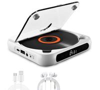 Bekasa Portable CD Player with Bluetooth 5.3, Rechargeable Car CD Player with HiFi Speakers LCD Display USB Personal CD Players for Home with Repeat Modes, Timer, Earphones, Supports CD/AUX/USB