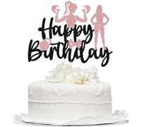 Bekaterea 1 PCS Gym Cake Toppers- Fitness Themed Birthday Decorations,Biceps Dumbbells Kettlebells Abodominal for Girls Happy Birthday Party Decorations