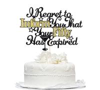 Bekaterea 50th Black Glitter Cake Topper-I regret to inform you that your childhood has expired You're an Adult Birthday Cake Decorations,Men and Women 50th Birthday Party Decorations (fifty)
