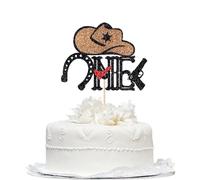 Bekaterea My 1st Rodeo Cake Topper, First Birthday Cake topper,Western Little Cowboy Theme Birthday Party Cake Decorations Brown,Rodeo Party Decorations