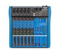 BEKBOES Professional Audio Mixer, 6 Channels, Input 48V Phantom Power Digital Stereo USB Bluetooth Mp3 Input for Computer, Built-in 16 Effects Dsp, for Recording, Live Streaming,