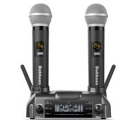 BEKBOES Professional Dual Dynamic Handheld UHF Wireless Microphone System, Magnetic Inductive Wireless Charging, 165ft Range for Home Karaoke/Meeting/Party/Church/Wedding