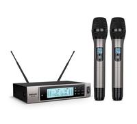 BEKBOES Professional Dual Dynamic Handheld UHF Wireless Microphone System, Wireless Handheld Microphone, 492ft Range for Home Karaoke/Meeting/Party/Church/Wedding SE100