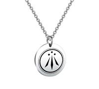BEKECH Celtic Symbol Inspired Gift The Awen Celtic Symbol Three Rays of Light Medallion Circle Pendant Necklace Gift for Celtic Symbol Lovers