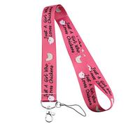 BEKECH Chicken Lovers Gift Just A Girl Who Loves Chicken Cute Chicken Pattern Lanyard ID Card Holder Keychain Clip Gift, Pink, S