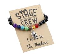BEKECH Drama Mask Bracelet Stage Crew I Work In The Shadows Theatre Jewelry Stage Manager Gifts Tragedy Masks Charm Bracelet, S, Stainless Steel, bead