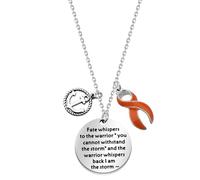 BEKECH Fate Whispers Quote Necklace Warrior Necklace Fate Whispers to The Warrior You Cannot Withstand Storm I Am The Storm, OneSize, Stainless Steel, No Gemstone