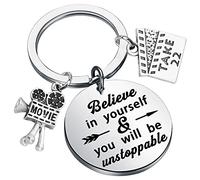 BEKECH Film Director Movie Director Gift Believe in Yourself You Will Be Unstoppable Keychain for Film Student, Stainless Steel, /na,