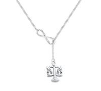BEKECH Infinity and Scales of Justice Pendant Y Necklace Lawyer Necklace Law Student Graduation Gift New Lawyer Gift, Metal