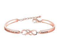 BEKECH Nanny Gifts Bracelet My Favorite People Call Me Nanny Bar Bracelet Gift for Grandma Babysitter, OneSize, Copper, no gemstone