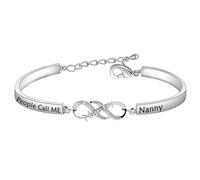 BEKECH Nanny Gifts Bracelet My Favorite People Call Me Nanny Bar Bracelet Gift for Grandma Babysitter, OneSize, Copper, no gemstone