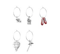 BEKECH Shoe Wine Glass Charms Wine Charms For Stem Glasses Gifts Movie the Red Slippers Jewelry, OneSize, Alloy, No Gemstone
