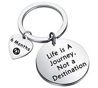 BEKECH Sober Gift Sobriety Anniversary Life is Not A Destination 6 Months 1 Year 2 Years 3 Year AA Yearly, 6 Months, S