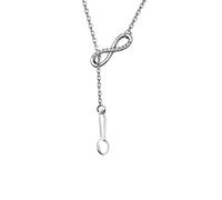 BEKECH Spoon Necklace Infinity and Spoon Pendant Lariat Y Necklace Spoon Theory Jewelry Chronic Illness Jewelry Spoonie Gift, No Gemstone